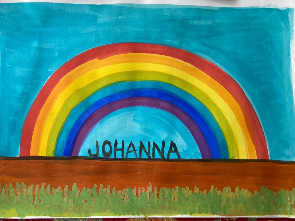 Mapp med regnbåge och namn